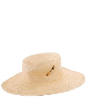 Van Palma Alba Straw Large Brim Sun Hat - Natural