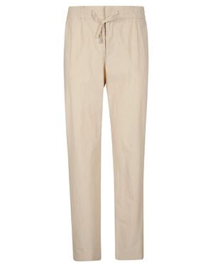 PT Torino Erika Straight Leg Cotton Elastic Pants - Natural
