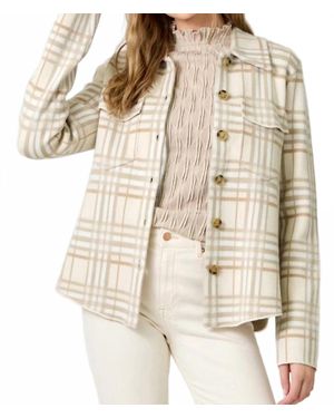 Mystree Check Patterned Sweater Jacket - Natural