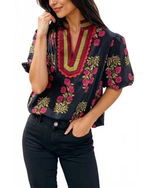 Aapparella Susanna Floral Top - Blue