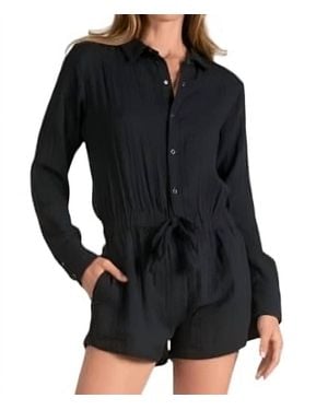 Elan Tie Waist Romper - Black