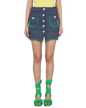 Cormio Whimsical Scalloped Hem Skirt - Blue