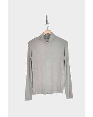 Ichi Rib Turtle Neck Top - Gray