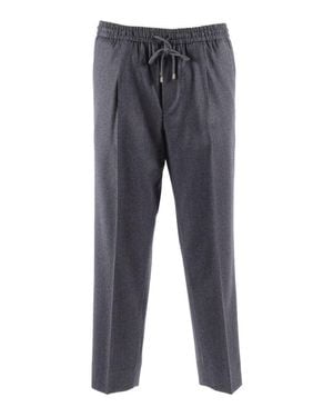 BRIGLIA Dark Pants With Tapered Leg - Gray