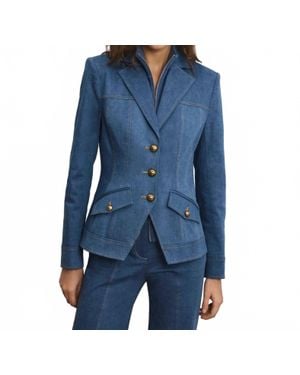 Veronica Beard Randy Denim Dickey Jacket - Blue