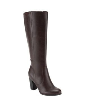 Style & Co. Style & Co Addyy Knee High Block Heel Riding Boots Hawk1325 - Brown