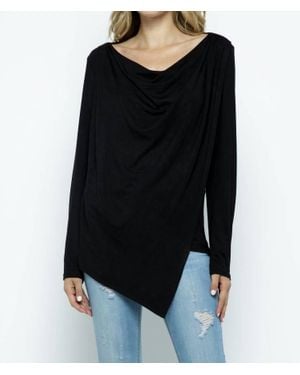 Elli Cowl Asymmetric Top - Black