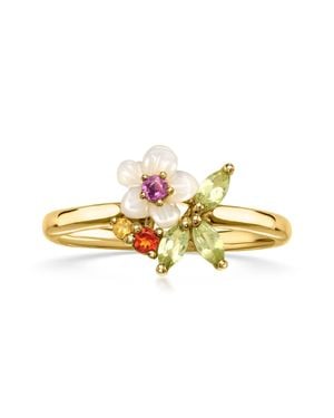 Ross-Simons Mother-Of-Pearl And Multi-Gemstone Flower Ring - Metallic
