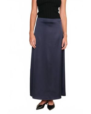DELUC Marcus Satin Long Slip Skirt - Blue