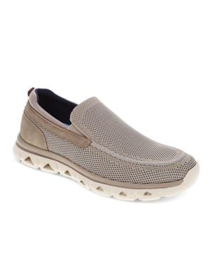 Dockers Caden Knit And Synthetic Leather Casual Slip On Loafer Shoe - Gray