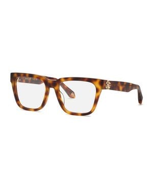 Roberto Cavalli Eyeglasses Square Full Rim, Havana Frame And Clear Demo Lenses Lens Vrc026M02Bp - Brown