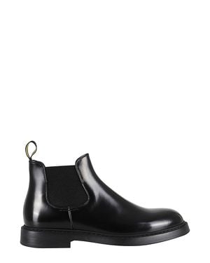 Doucal's Beatles Horse Glossy Leather Ankle Boots - Black