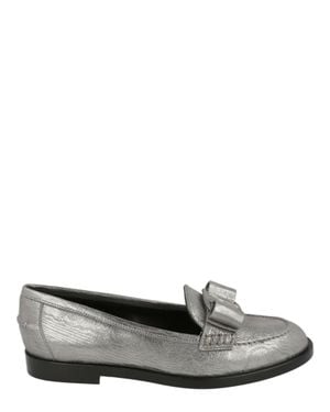 Ferragamo Vivaldo Metallic Loafers - Gray