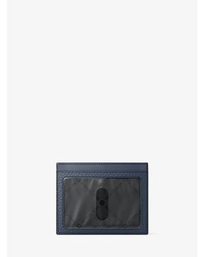 Michael Kors Outlet Cooper Pebbled Leather Card Case - Blue