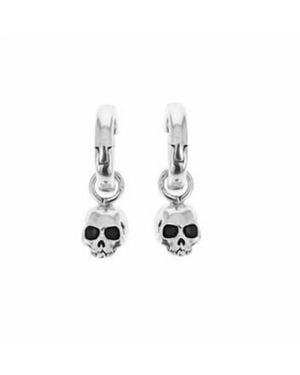 King Baby Studio Skull Earrings With Hinged Back - White