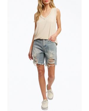 Bluivy Essential Ribbed Stretch-Jersey Sleeveless Top - Blue