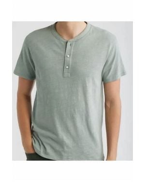Rag & Bone Classic Flame Short Sleeve Henley Tee - Green