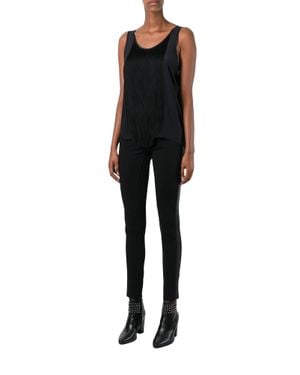 Barbara Bui Silk Fringe Top - Black