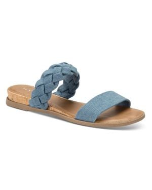 Sun & Stone Easten Slide Braided Strap Slip On Sandals Zpo3842 - Blue