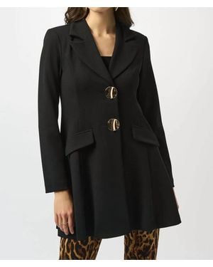 Joseph Ribkoff Notched Collar Fit And Flare Coat - Black