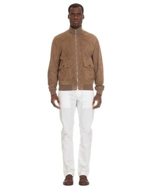 Valstar First-Quality Suede Jacket With Zip - White