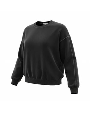 Project Social T Contrast Stitch Crewneck Sweatshirt - Black