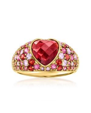 Ross-Simons Heart-Shaped Garnet And Multi-Gemstone Ring - Red