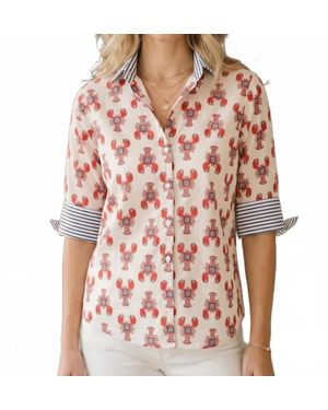 PINK PINEAPPLE Lobster Print Blouse - Pink