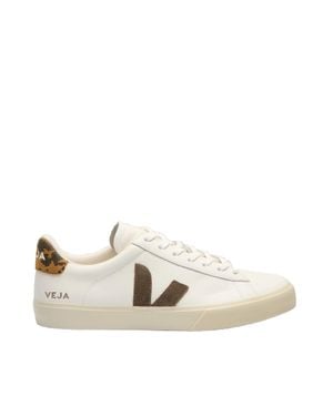 Veja Campo Leather Sneakers With Suede Accents And Durable Sole - White