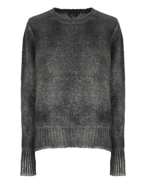 Avant Toi Melange Knit Cashmere Sweater With Braided Pattern - Gray