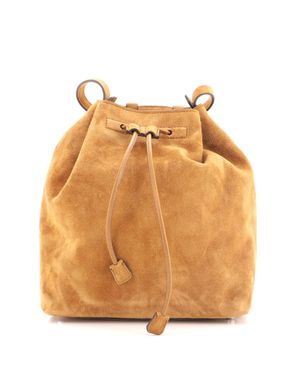The Row Drawstring Backpack Suede - Natural