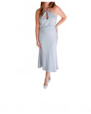 Edit by Nine Starlight Halter Neck Midi Dress - Blue