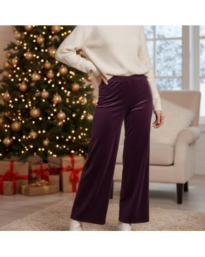 Vince Camuto Velvet Wide Leg Pants - Purple
