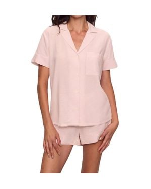Eberjey Nautico Shortie Pajama Set - Pink