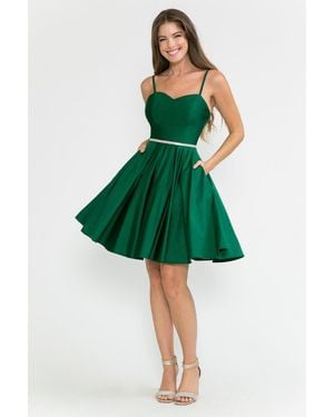 TRUEDAMES Cocktail Dress Sweetheart Embellished Party Dress - Green