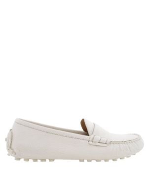 Ferragamo Ferragamo Iside Driver Moccasins With Logo, Size 7 C - White