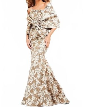 Jovani Metallic Goen Eith Wrap Dress