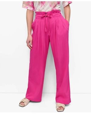 DKNY Tie-Front Wide-Leg Pants - Pink