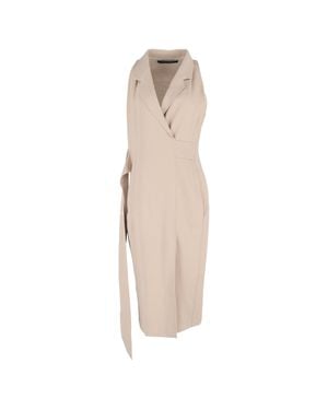 Roland Mouret Wrap-Effect Midi Dress - Natural