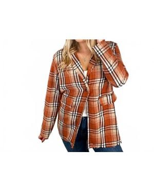 Blakeley Hold On A Second Plaid Long Sleeve Blazer - Blue
