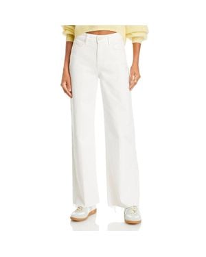 PAIGE Anessa Raw Hem Wide Leg Jeans - White