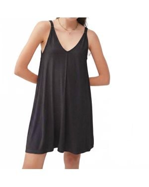 Be Cool Ribbed V-Neck Knit Mini Dress - Black