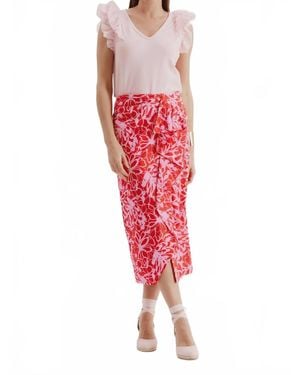 tyler boe Josephine Wrap Skirt - Red