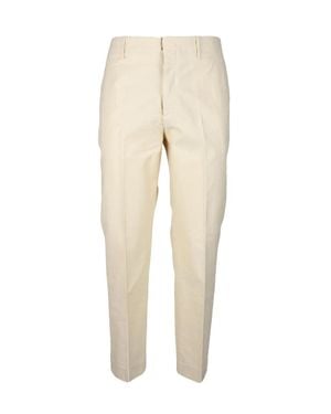 hindustrie Tailored Pants With Mid-Rise Waist - Natural
