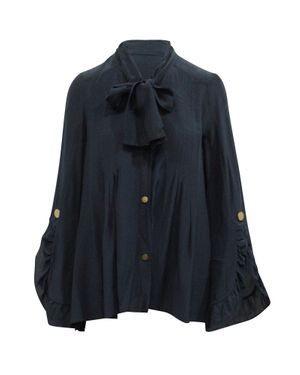 Peter Pilotto Long Sleeve Blouse With Pussy Bow - Blue
