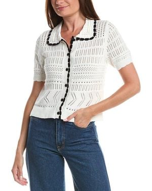 Cece Collar Cardigan - White
