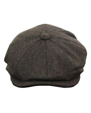Infinity Leather Peaky Blinders Tweed Gatsby Hat - Gray
