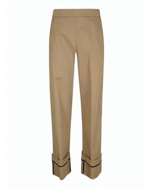 Herno Tailored Cuffed Elastic Waist Pants - Natural