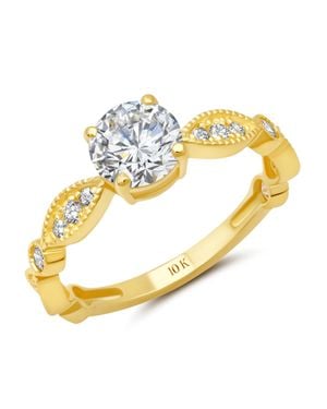 MAX + STONE 10K Or 1 Carat Cubic Zirconia Engagement Or Anniversary Ring - Metallic