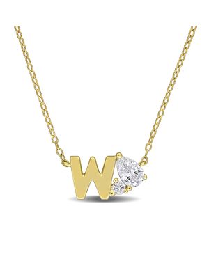Mimi & Max 3/4Ct Tgw Created Sapphire "Q" Initial Necklace Plated Sterling - Metallic